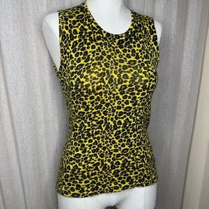 Leopard Print Tank Top - Yellow and Black